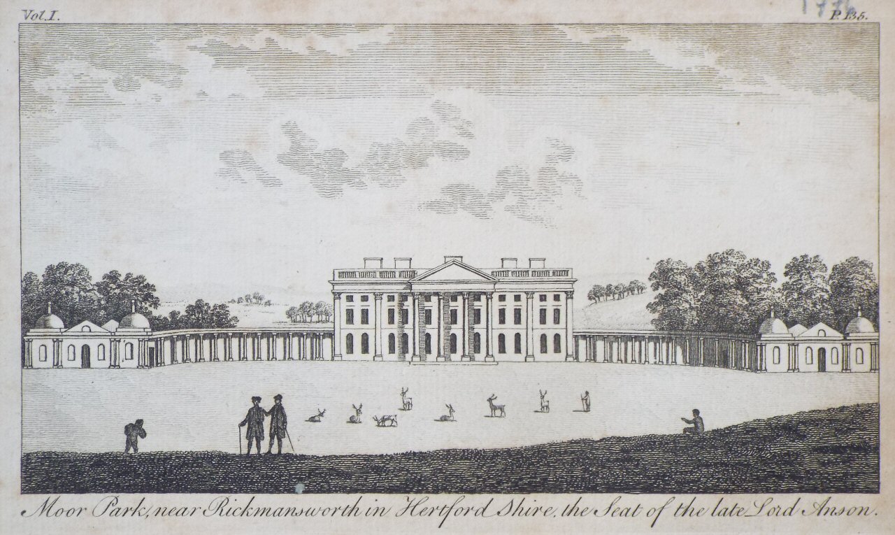 Print - Moor Park, near Rickmansworth in Hertfordshire, the seat of the late Lord Anson.